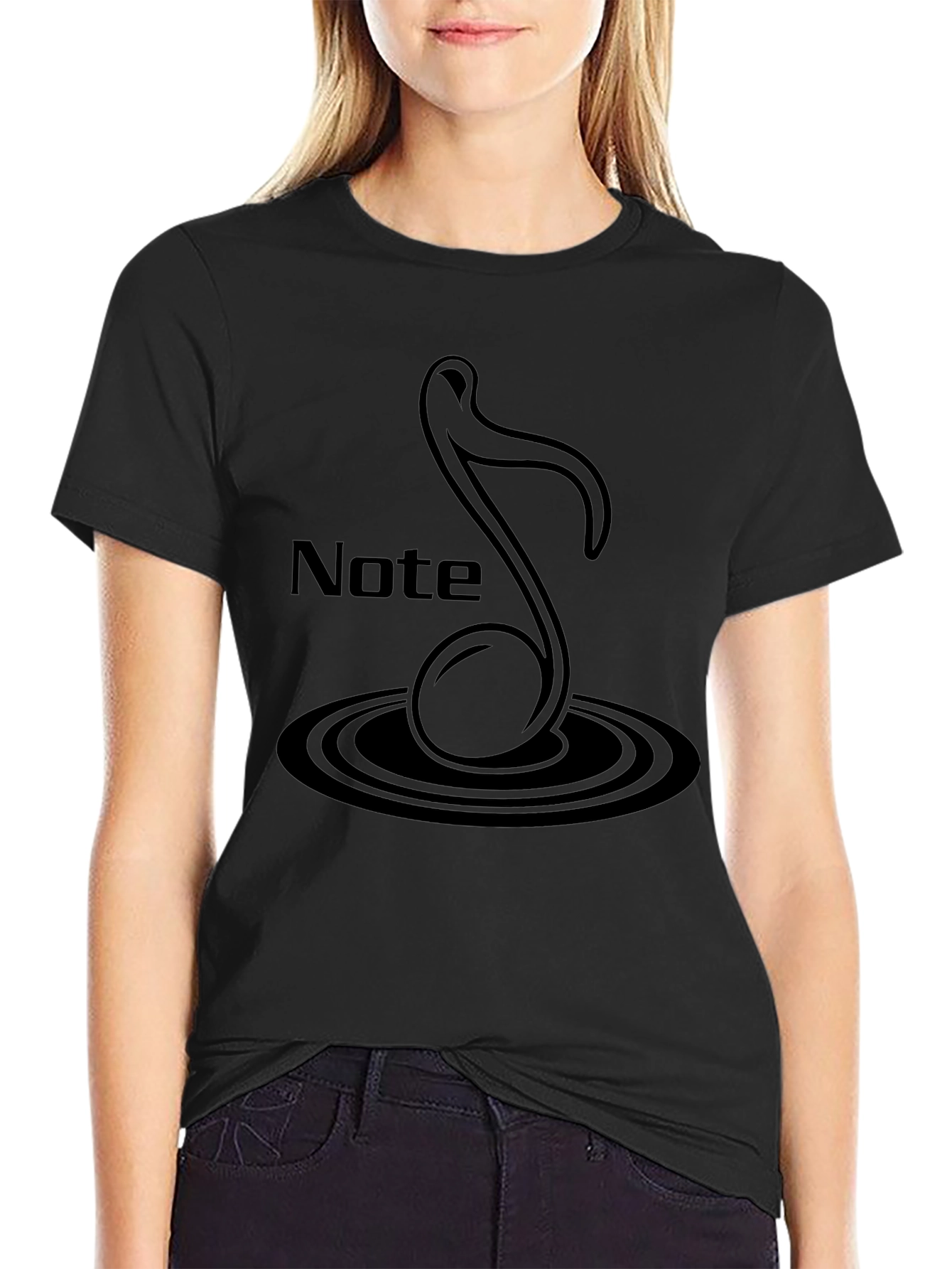 Black Note Graphic Tee - Mens Casual T-Shirt