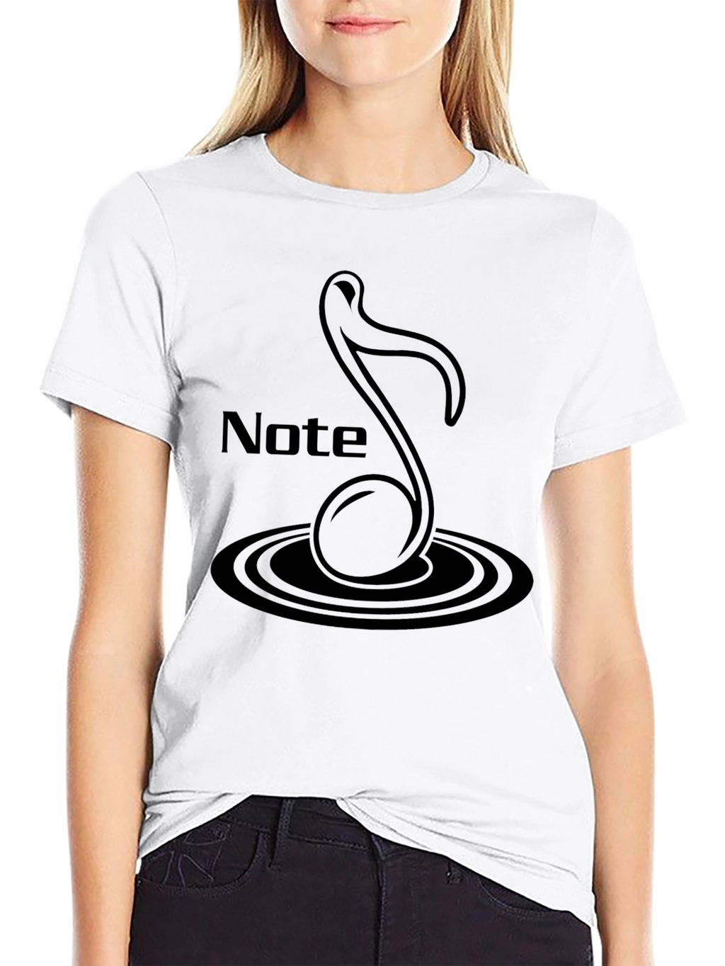 Black Note Graphic Tee - Mens Casual T-Shirt