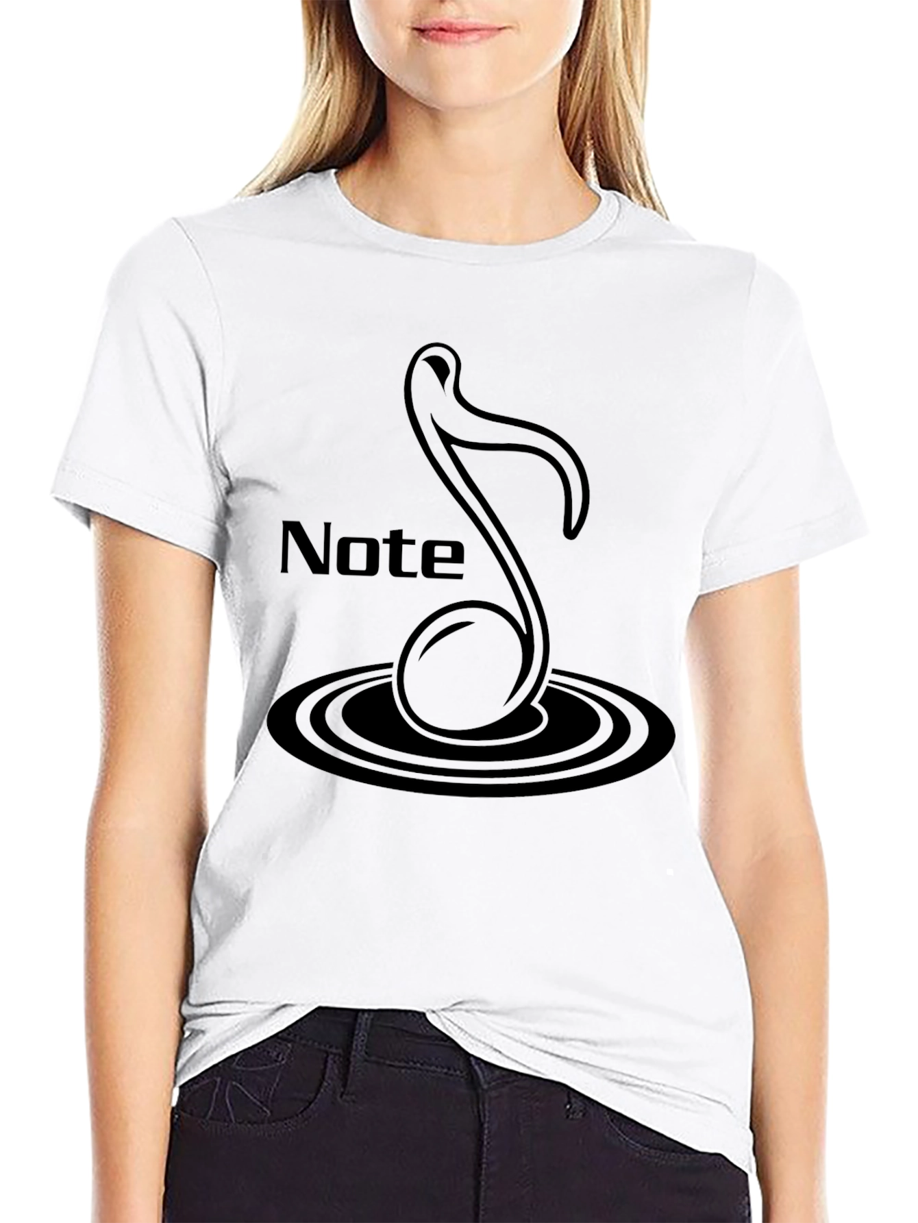 Black Note Graphic Tee - Mens Casual T-Shirt