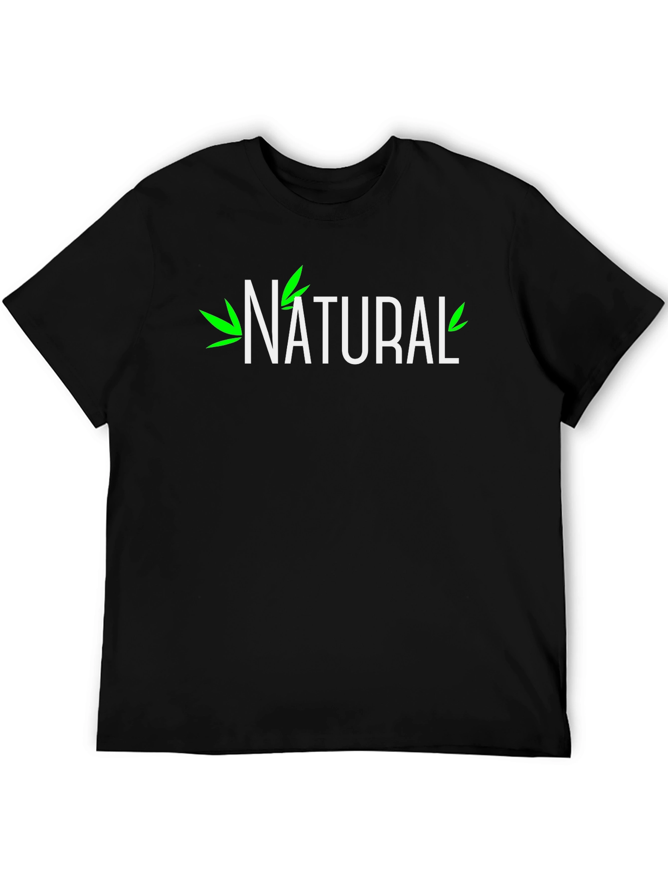 Natural Graphic Print Black T-Shirt