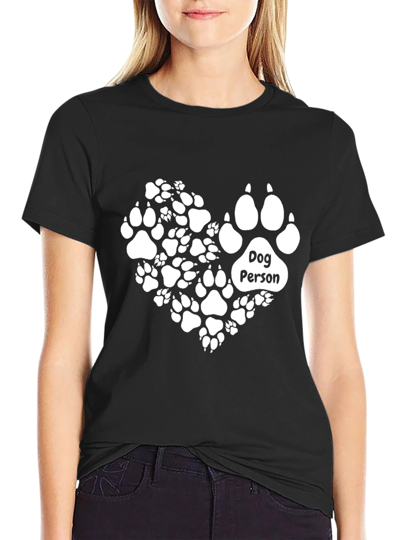 Dog Person Paw Print Heart T-Shirt