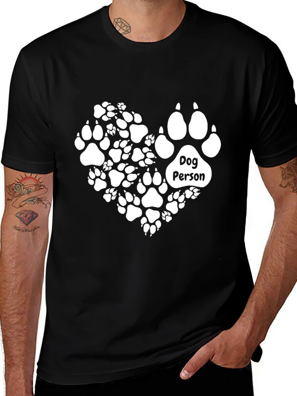 Dog Person Paw Print Heart T-Shirt
