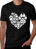 Dog Person Paw Print Heart T-Shirt