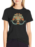 Tribal Art Eagle Graphic Tee - Black