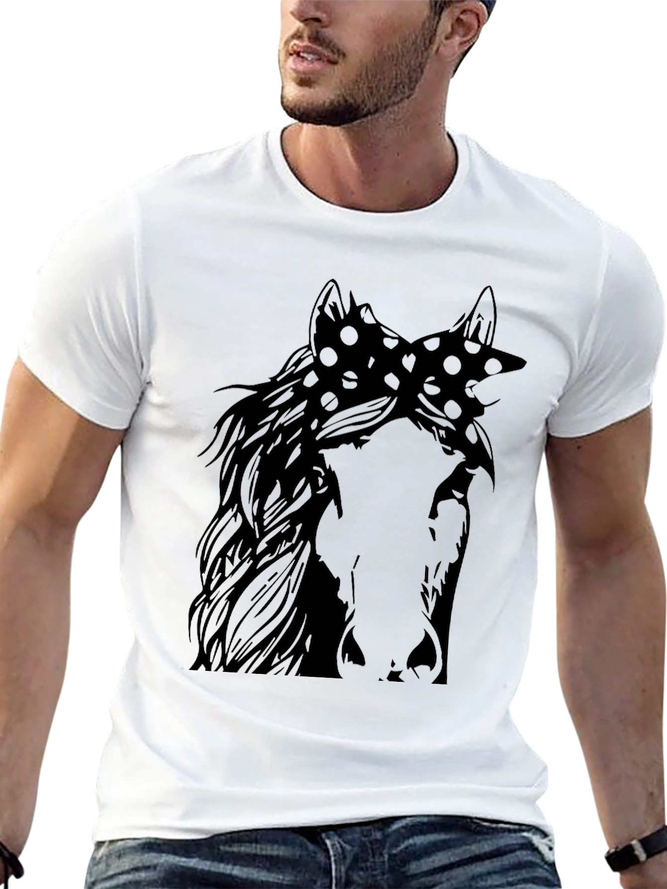 Horse Bandana Graphic Tee - Unisex Black T-Shirt