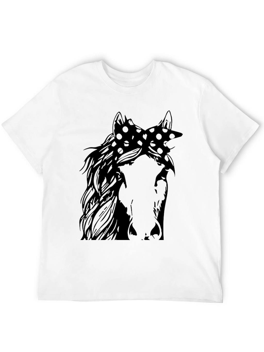 Horse Bandana Graphic Tee - Unisex Black T-Shirt