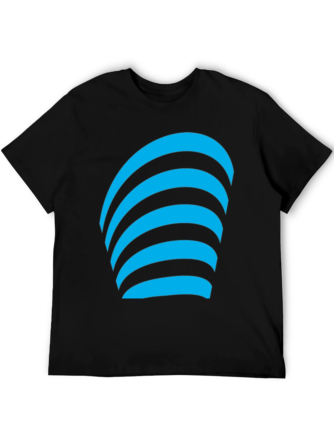Modern Graphic Tee - Blue Curve Design
