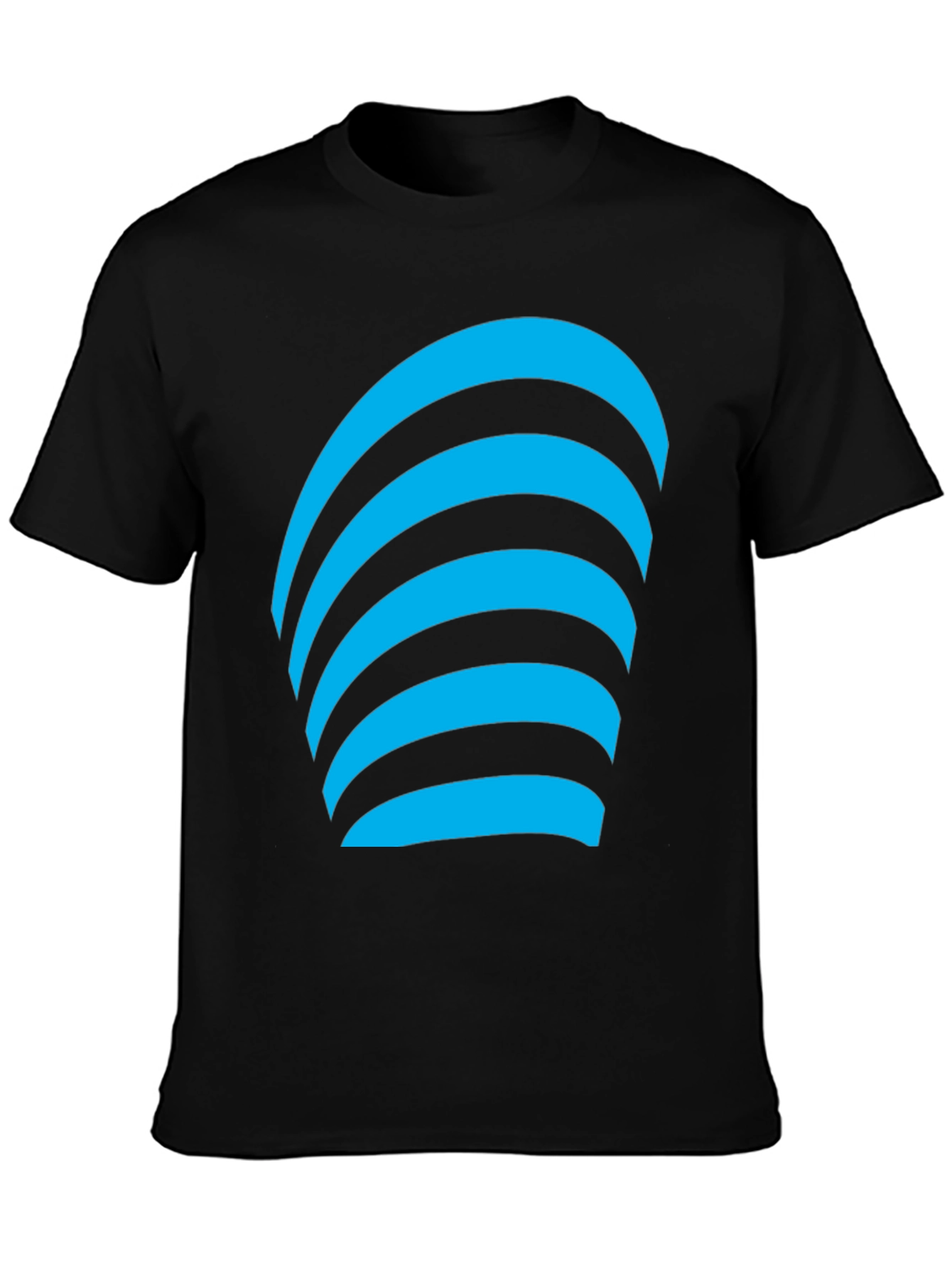 Modern Graphic Tee - Blue Curve Design