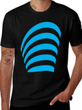Modern Graphic Tee - Blue Curve Design