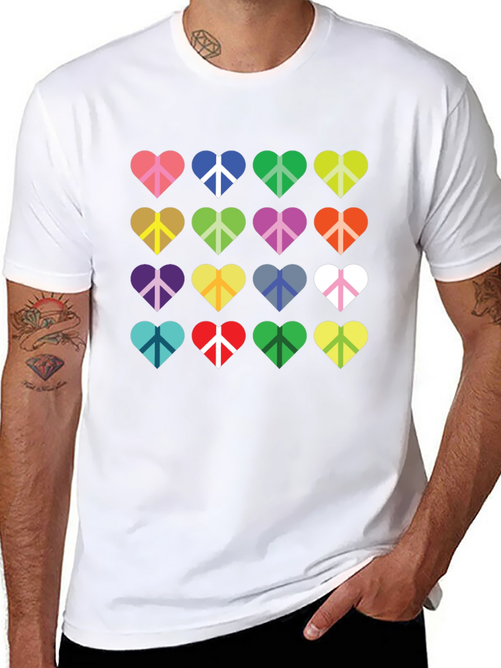 Heart Peace Sign Graphic T-Shirt
