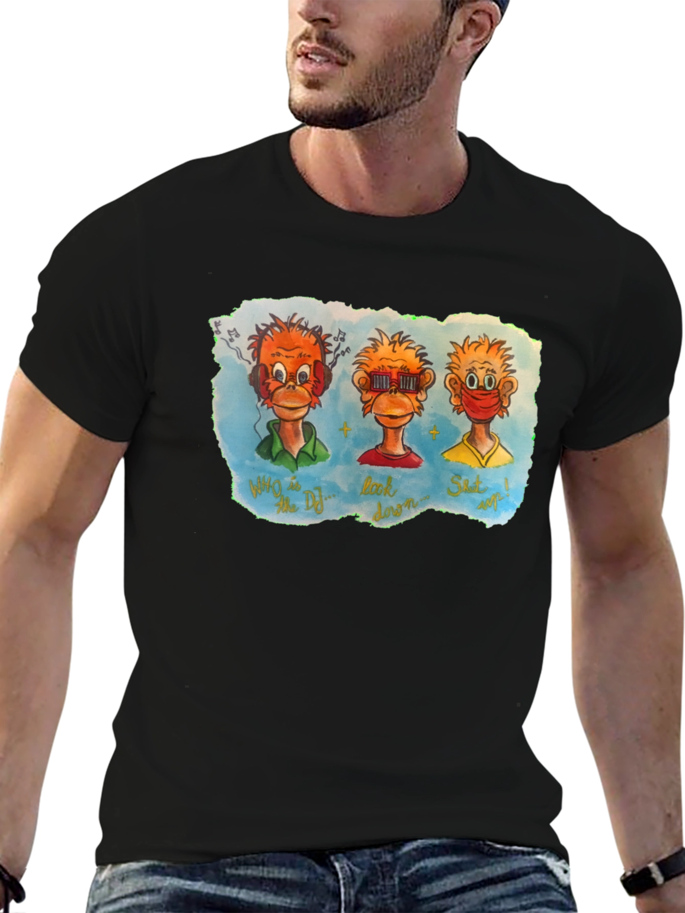Three Monkeys Graphic T-Shirt