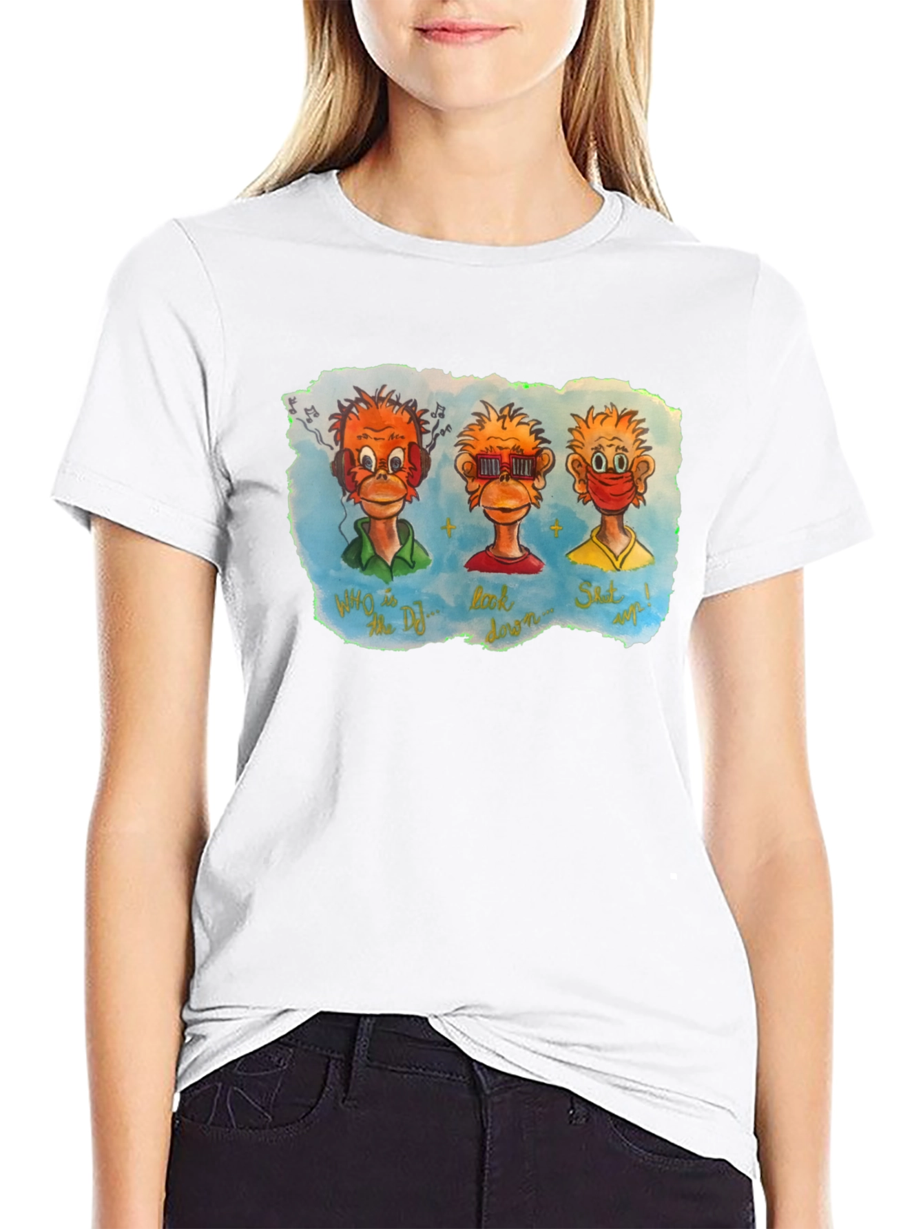 Three Monkeys Graphic T-Shirt