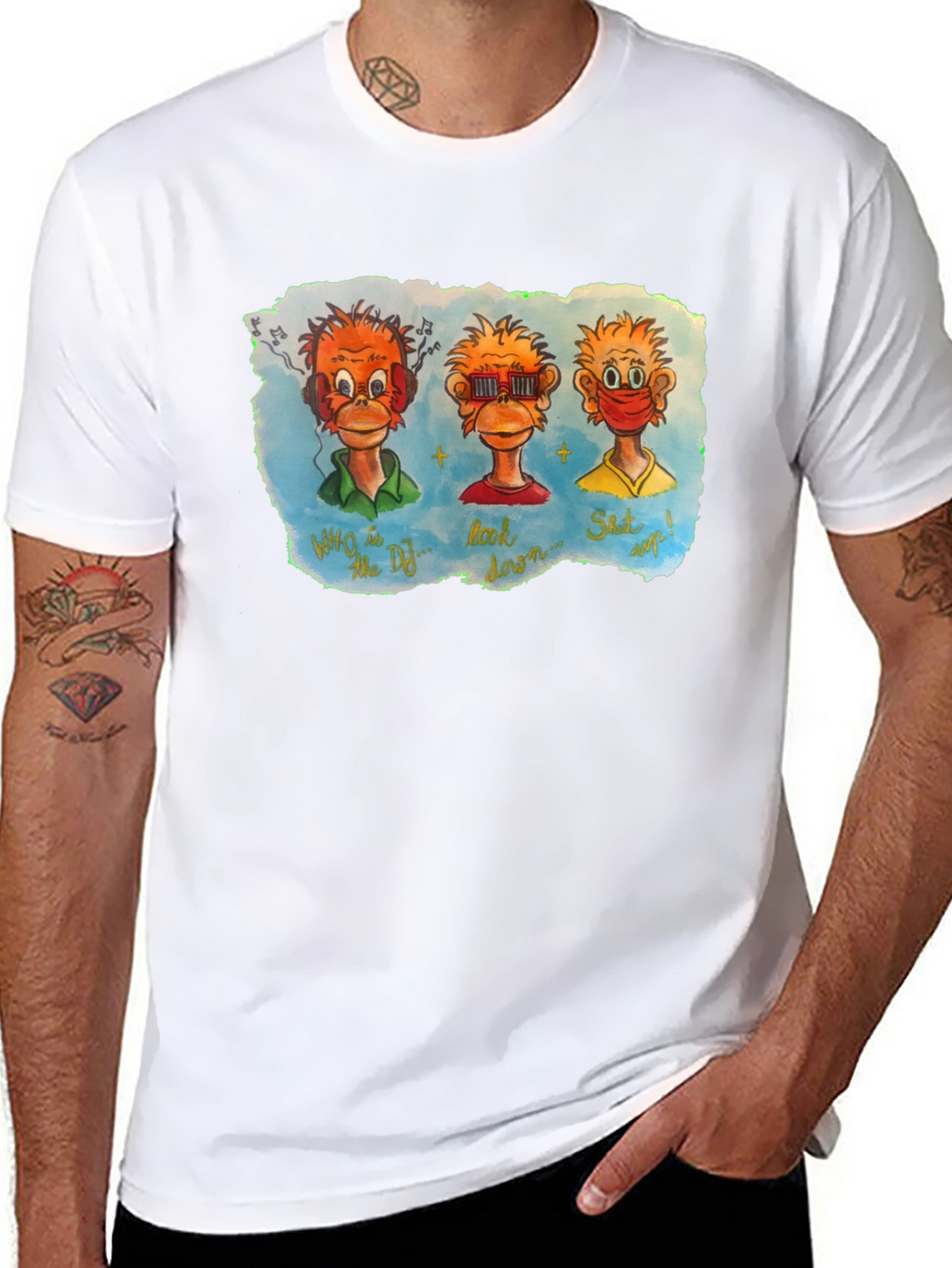Three Monkeys Graphic T-Shirt
