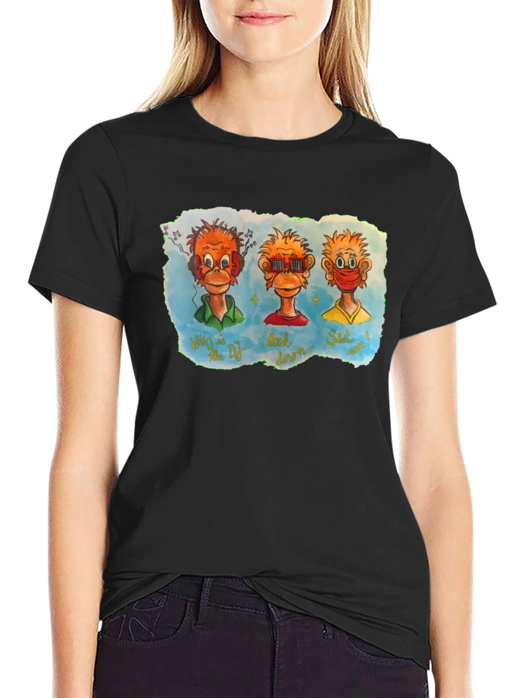 Three Monkeys Graphic T-Shirt