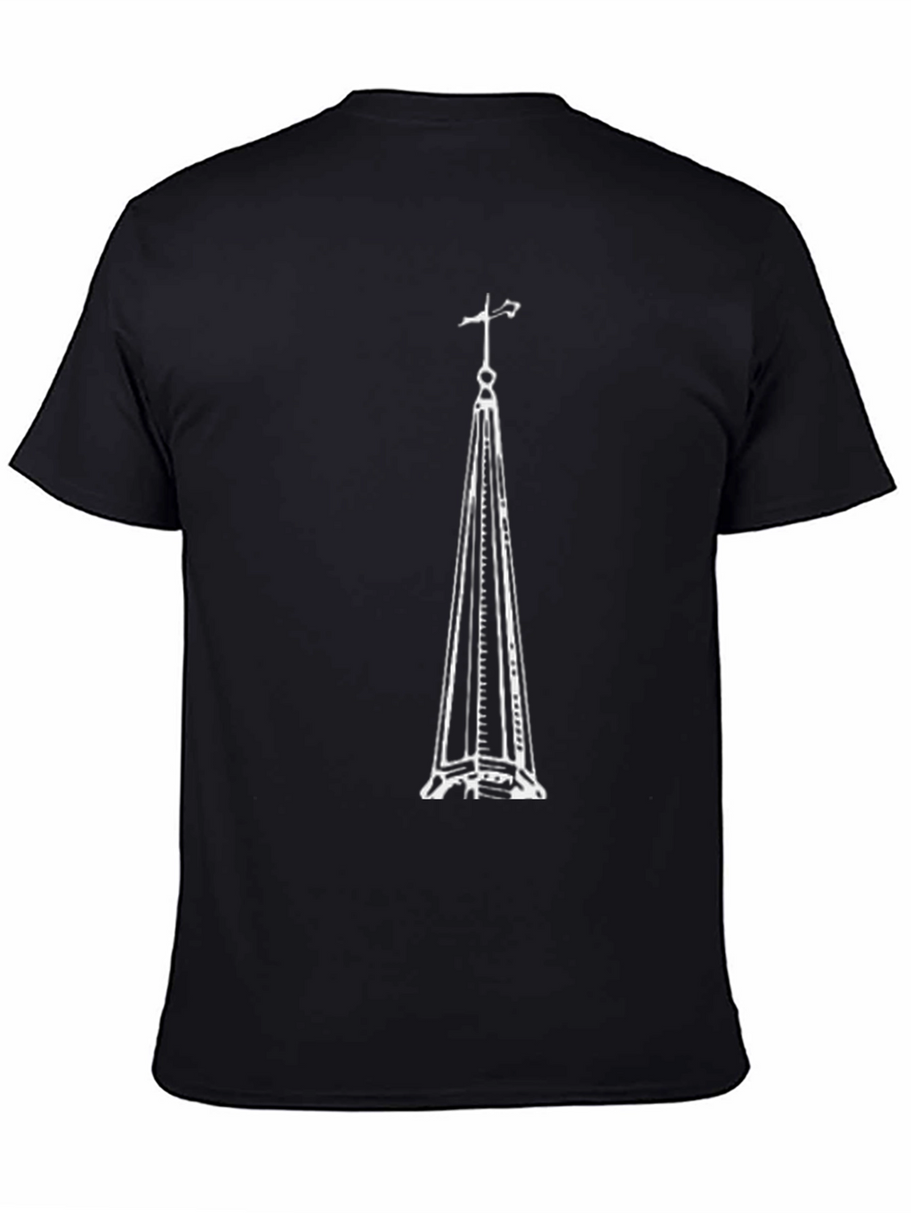 Eiffel Tower Outline Graphic Tee - Black