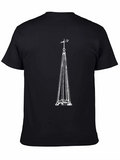 Eiffel Tower Outline Graphic Tee - Black