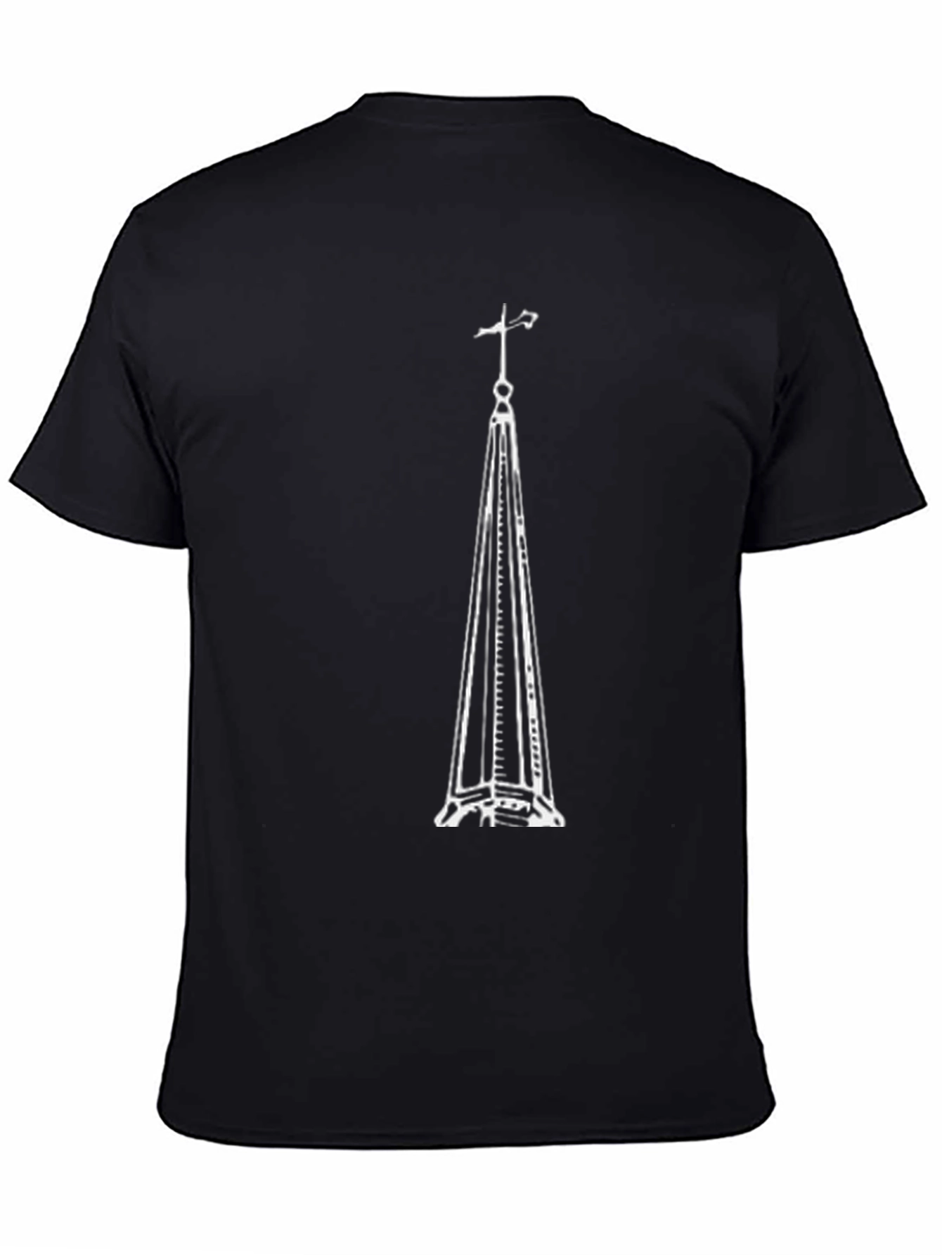 Eiffel Tower Outline Graphic Tee - Black