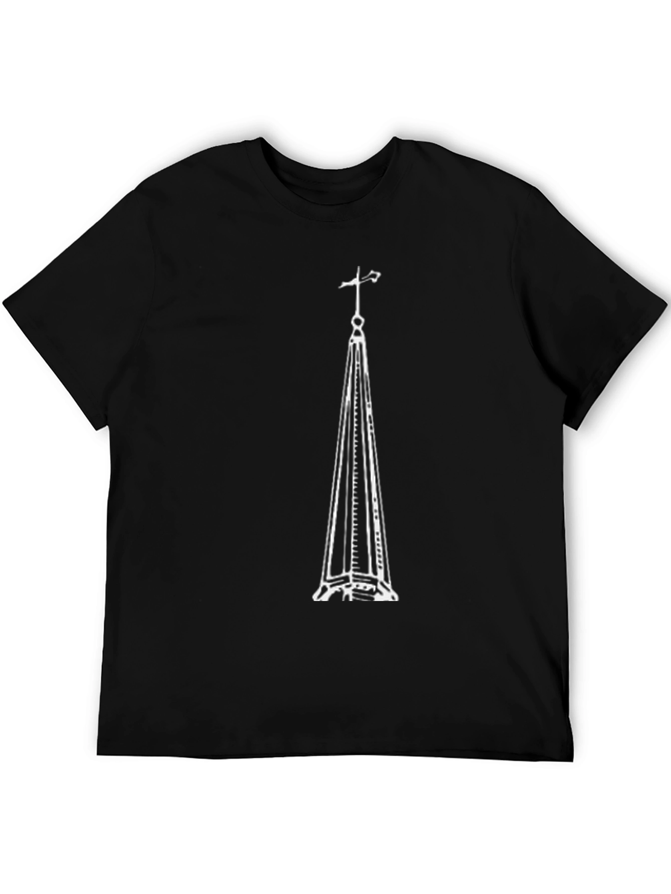 Eiffel Tower Outline Graphic Tee - Black