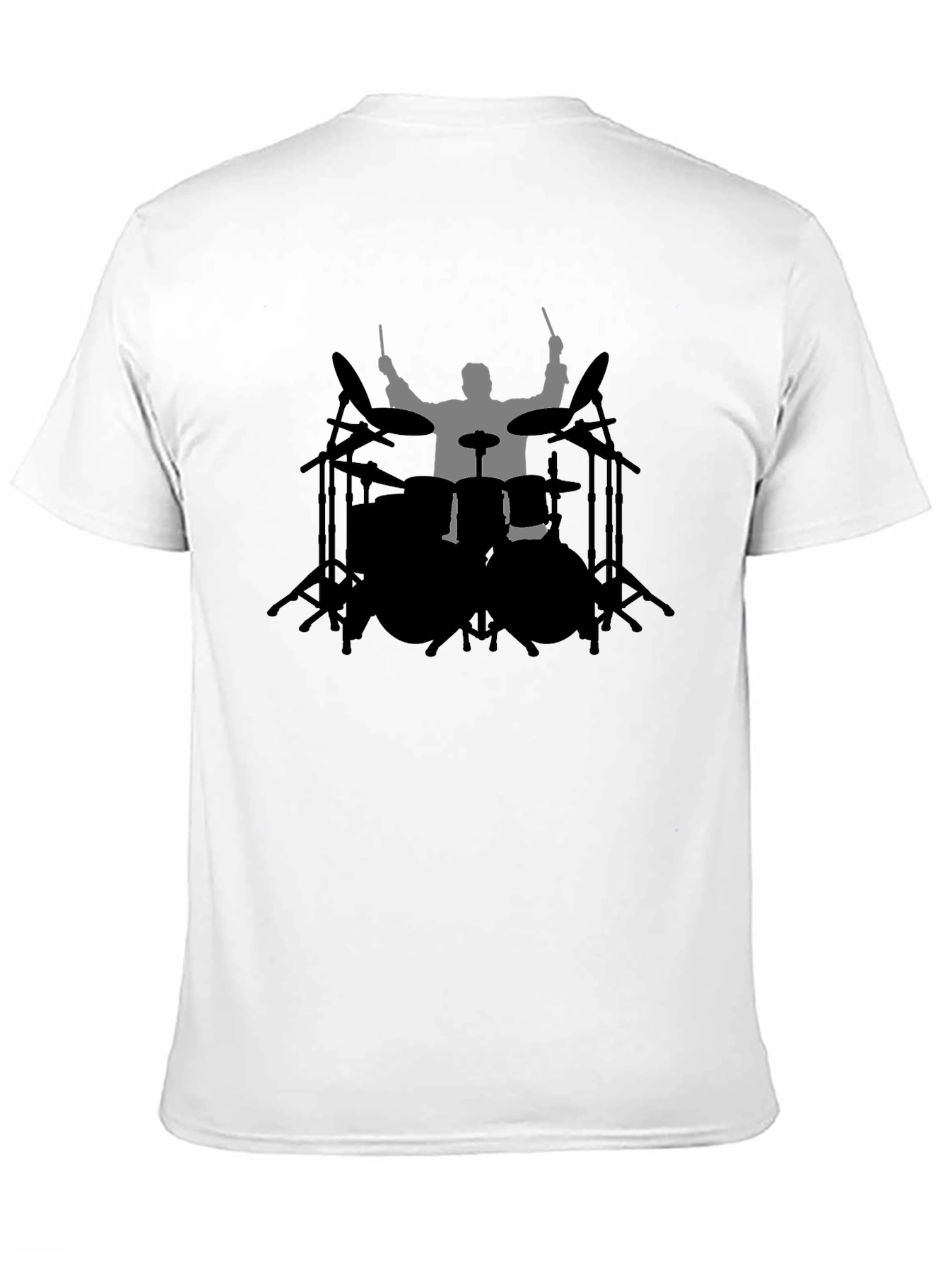 Drummer Silhouette Black T-Shirt