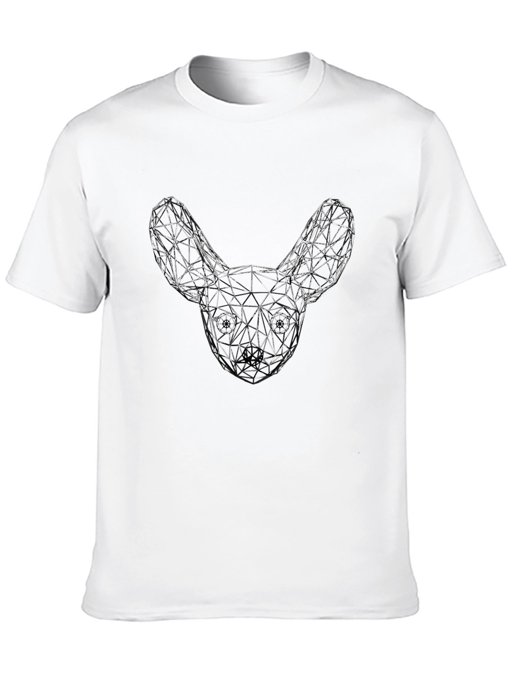 Geometric Dog Head Graphic Tee - Unisex Black T-Shirt