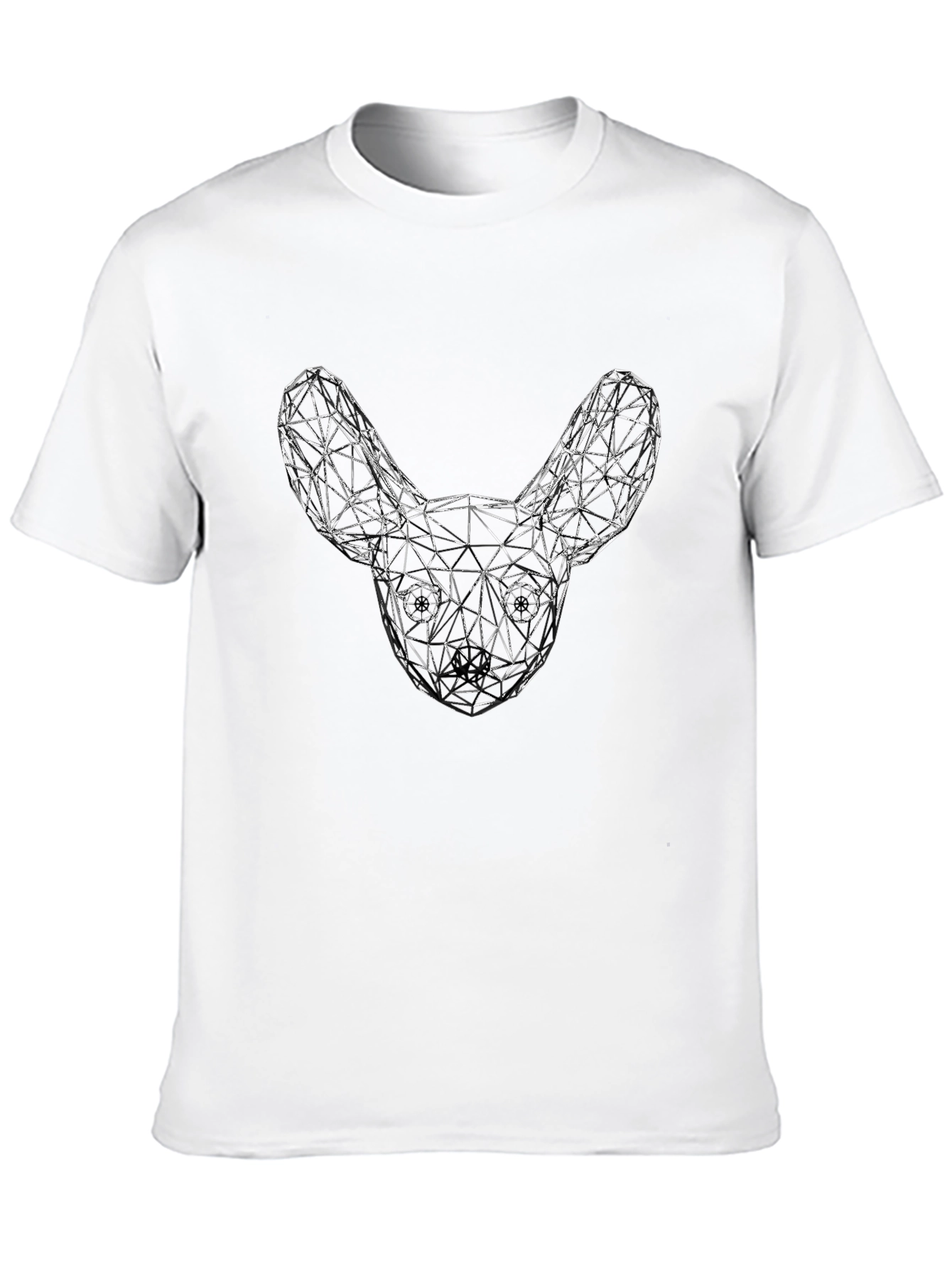 Geometric Dog Head Graphic Tee - Unisex Black T-Shirt