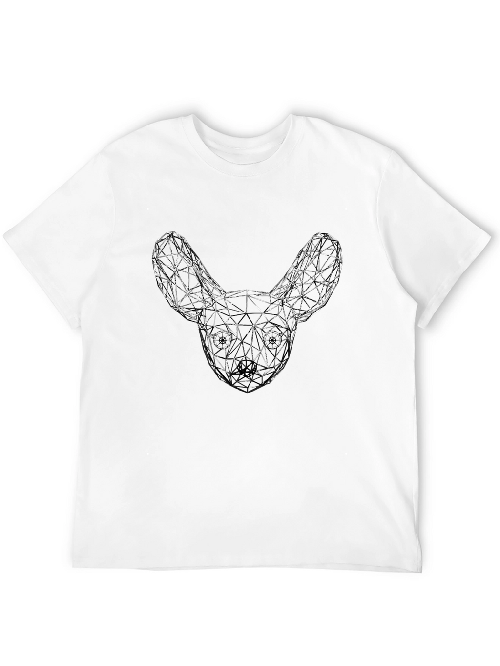 Geometric Dog Head Graphic Tee - Unisex Black T-Shirt