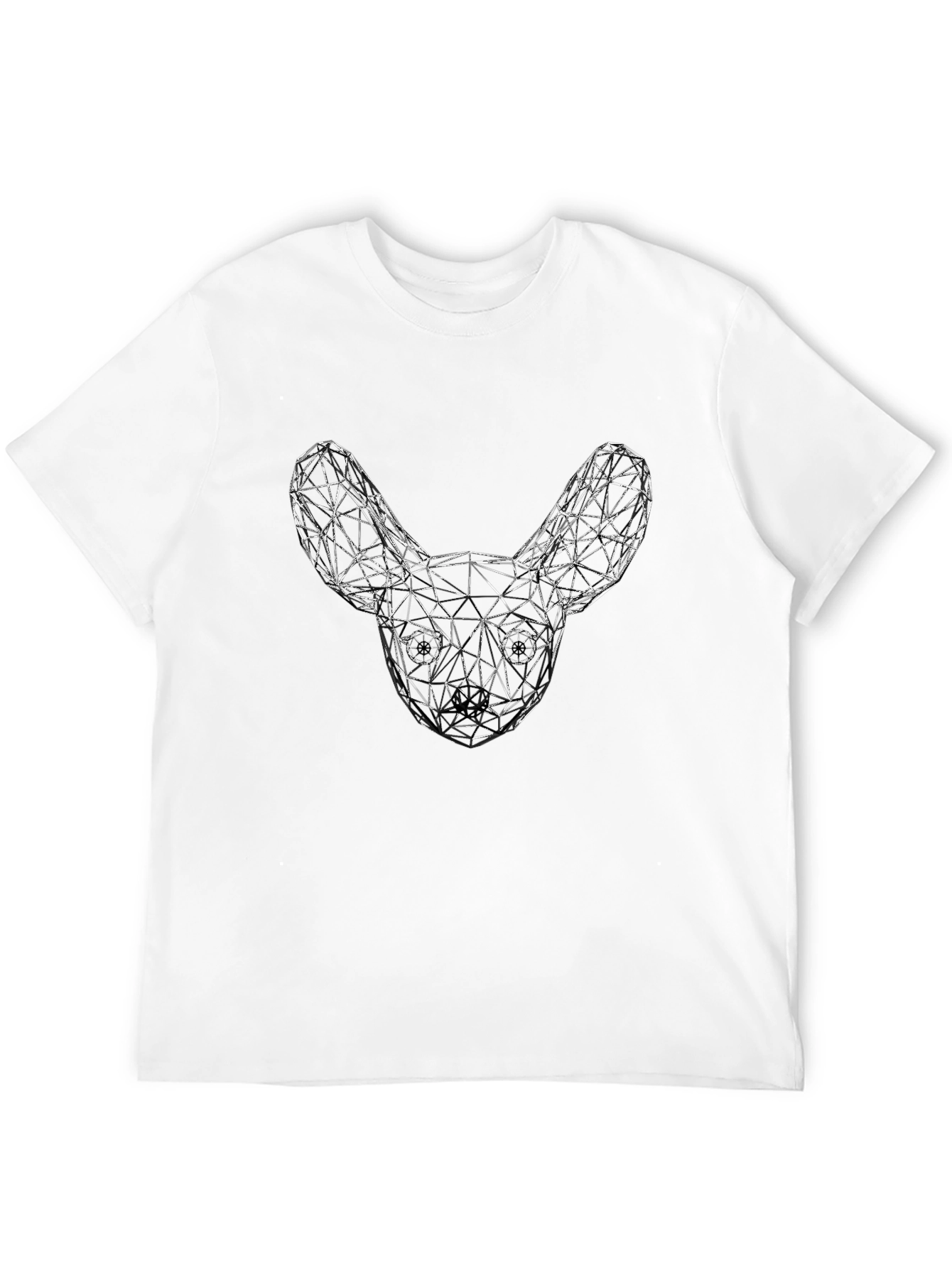 Geometric Dog Head Graphic Tee - Unisex Black T-Shirt