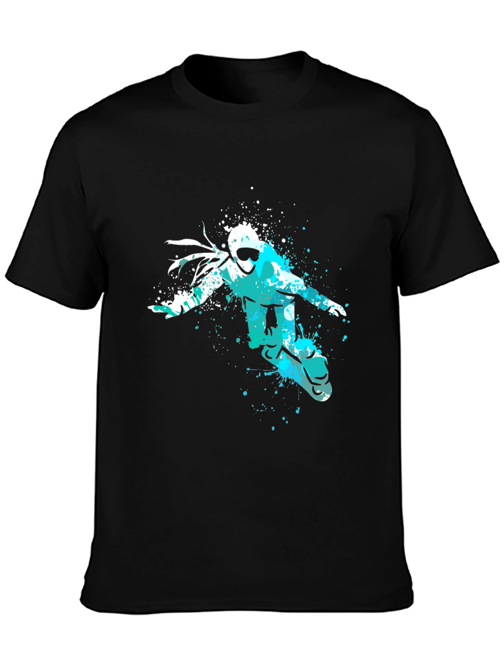 Snowboarder Graphic Tee - Black Cotton Comfort
