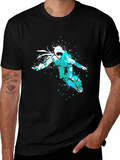 Snowboarder Graphic Tee - Black Cotton Comfort