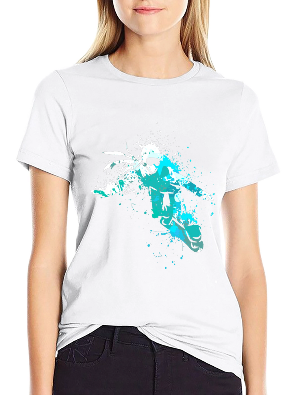 Snowboarder Graphic Tee - Black Cotton Comfort