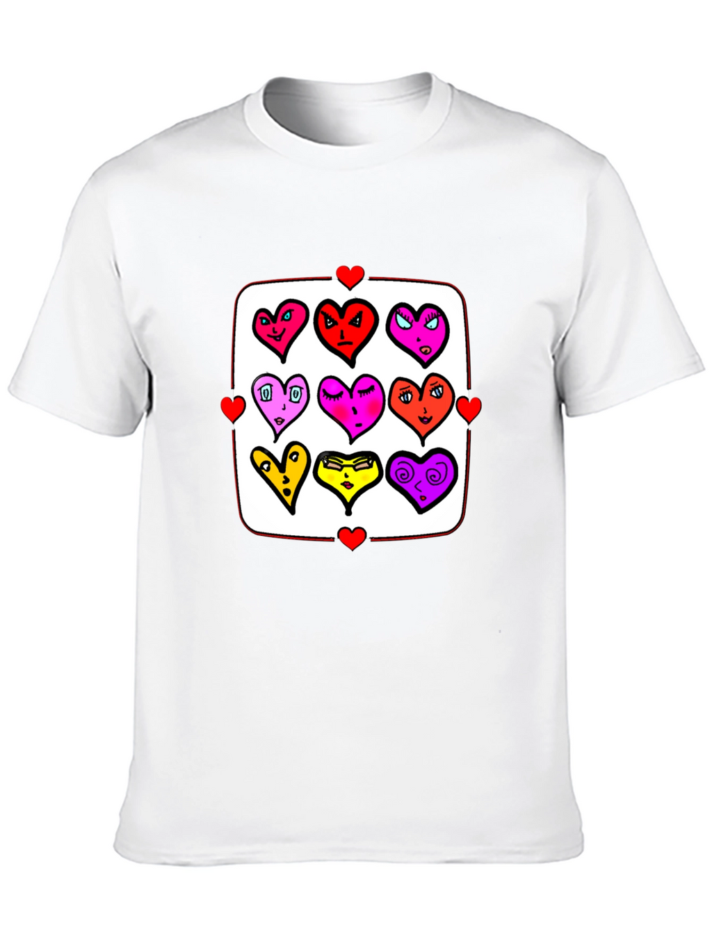 Heart Character Graphic Print Crew Neck T-Shirt