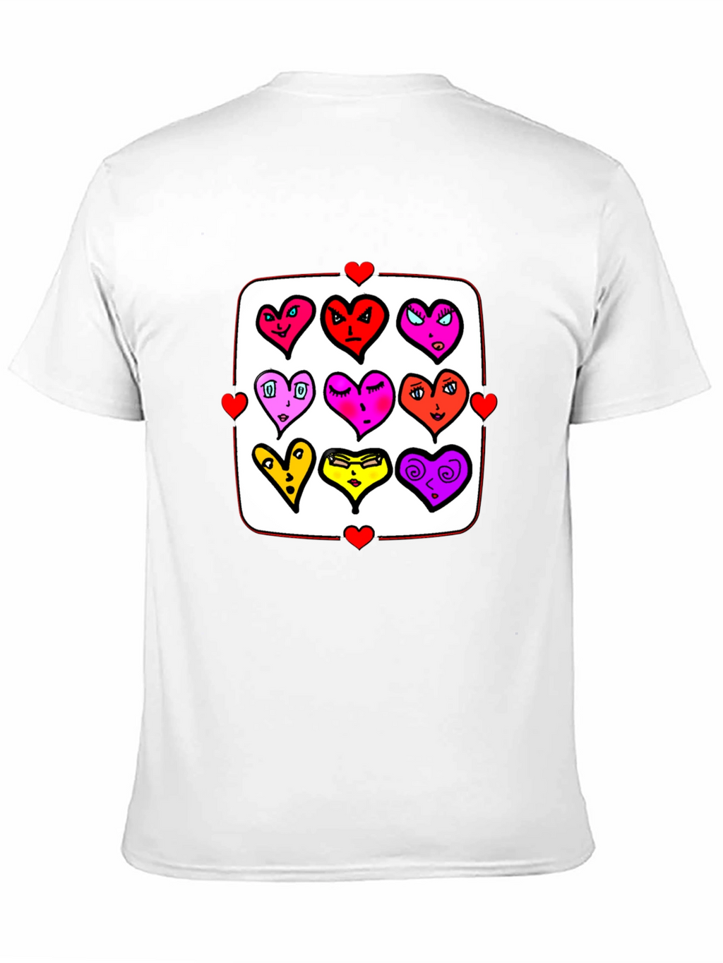 Heart Character Graphic Print Crew Neck T-Shirt