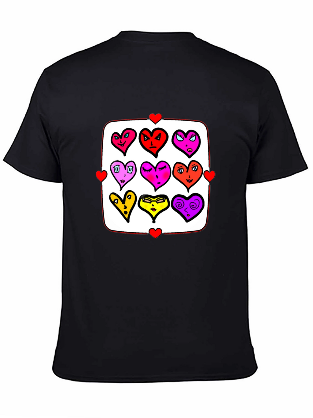 Heart Character Graphic Print Crew Neck T-Shirt