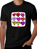 Heart Character Graphic Print Crew Neck T-Shirt