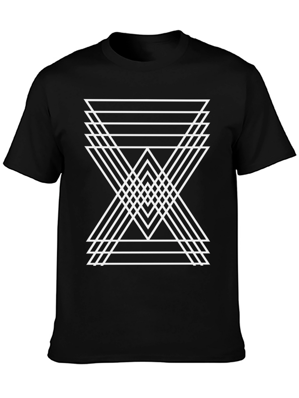 Geometric Triangle Graphic Tee - Mens Black T-Shirt