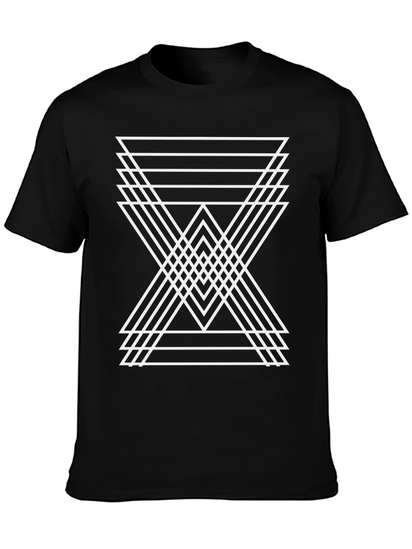 Geometric Triangle Graphic Tee - Mens Black T-Shirt