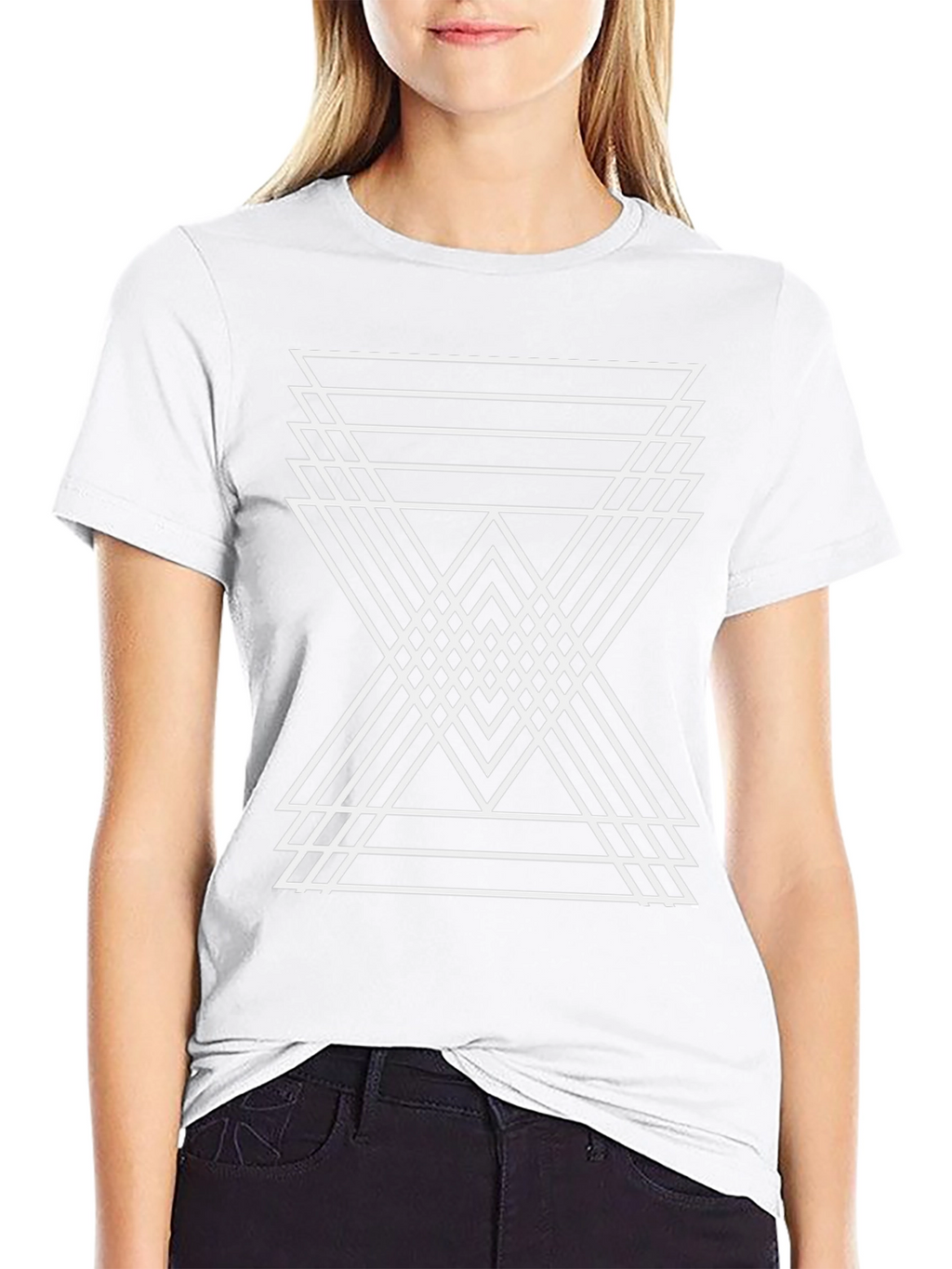 Geometric Triangle Graphic Tee - Mens Black T-Shirt