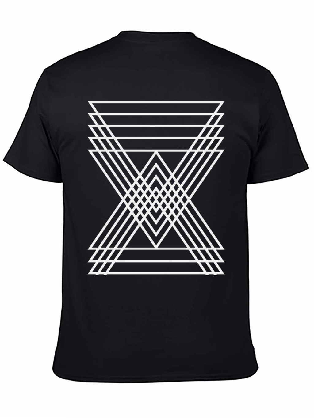Geometric Triangle Graphic Tee - Mens Black T-Shirt