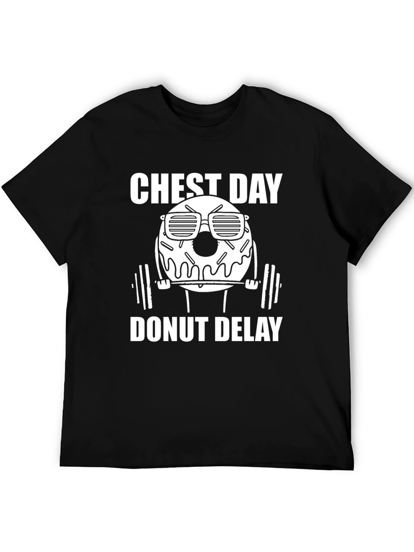 Chest Day Donut Delay Black T-Shirt