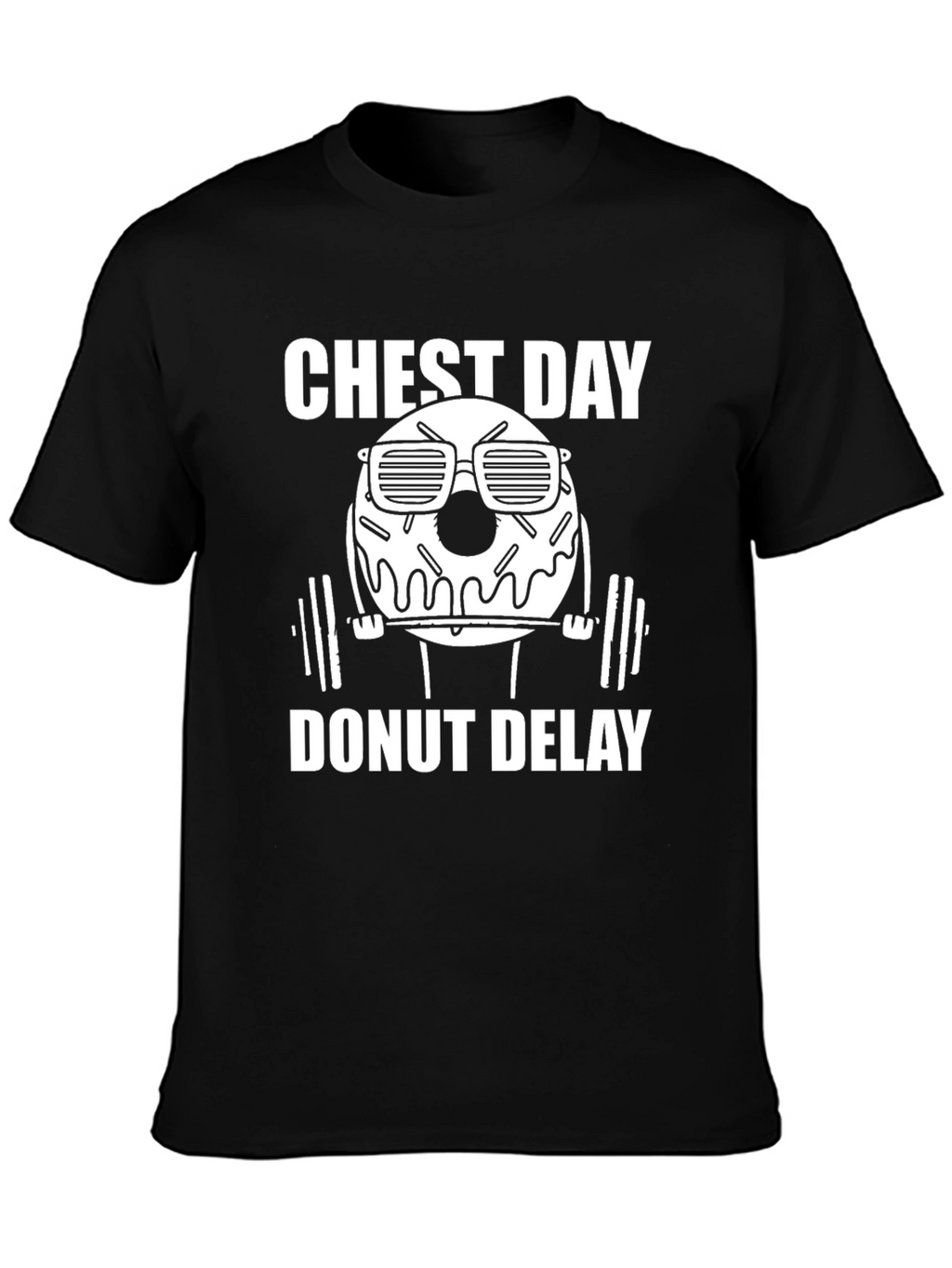 Chest Day Donut Delay Black T-Shirt