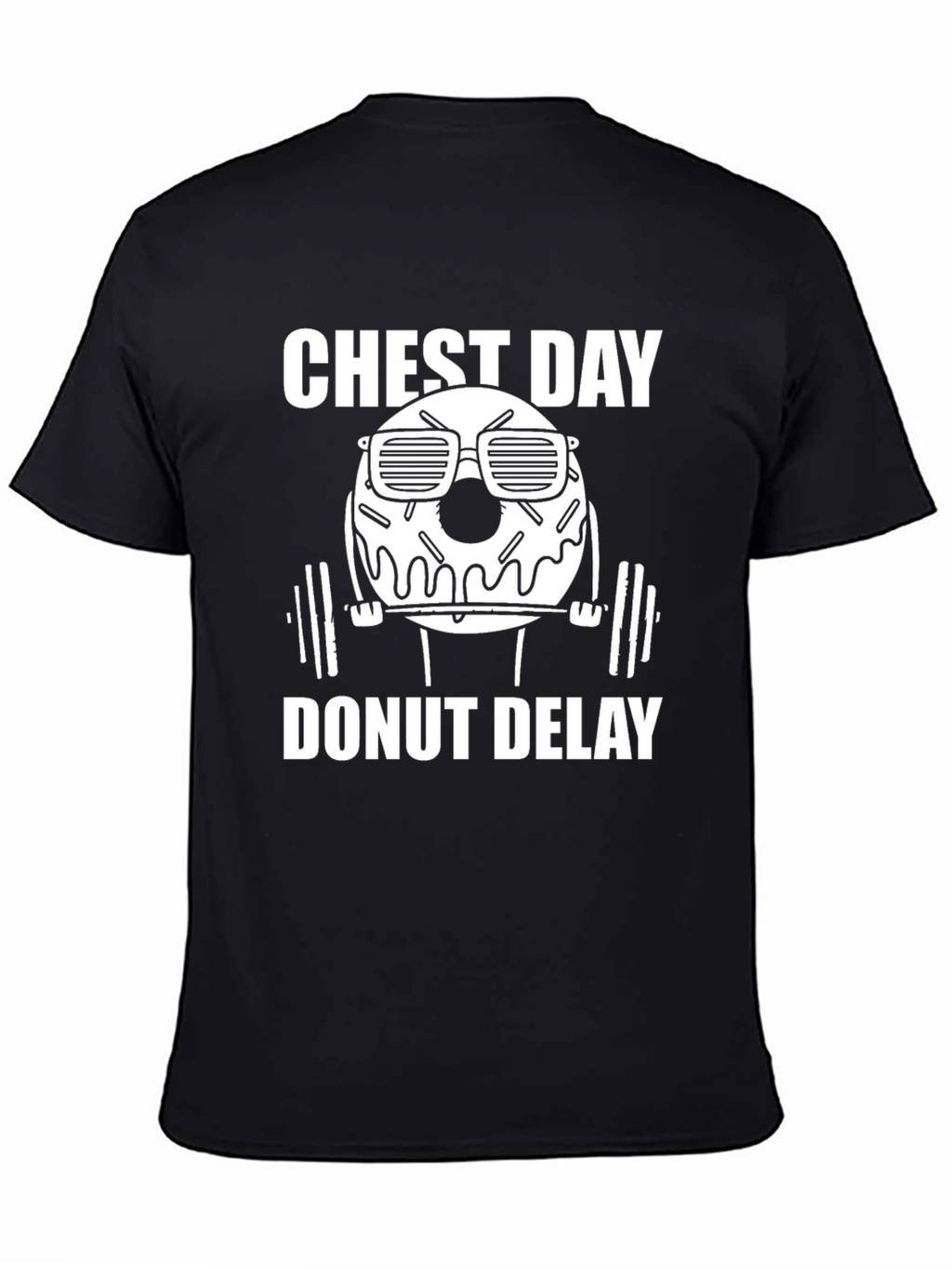 Chest Day Donut Delay Black T-Shirt