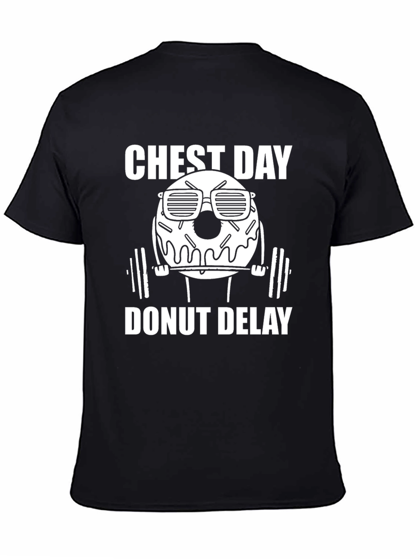 Chest Day Donut Delay Black T-Shirt