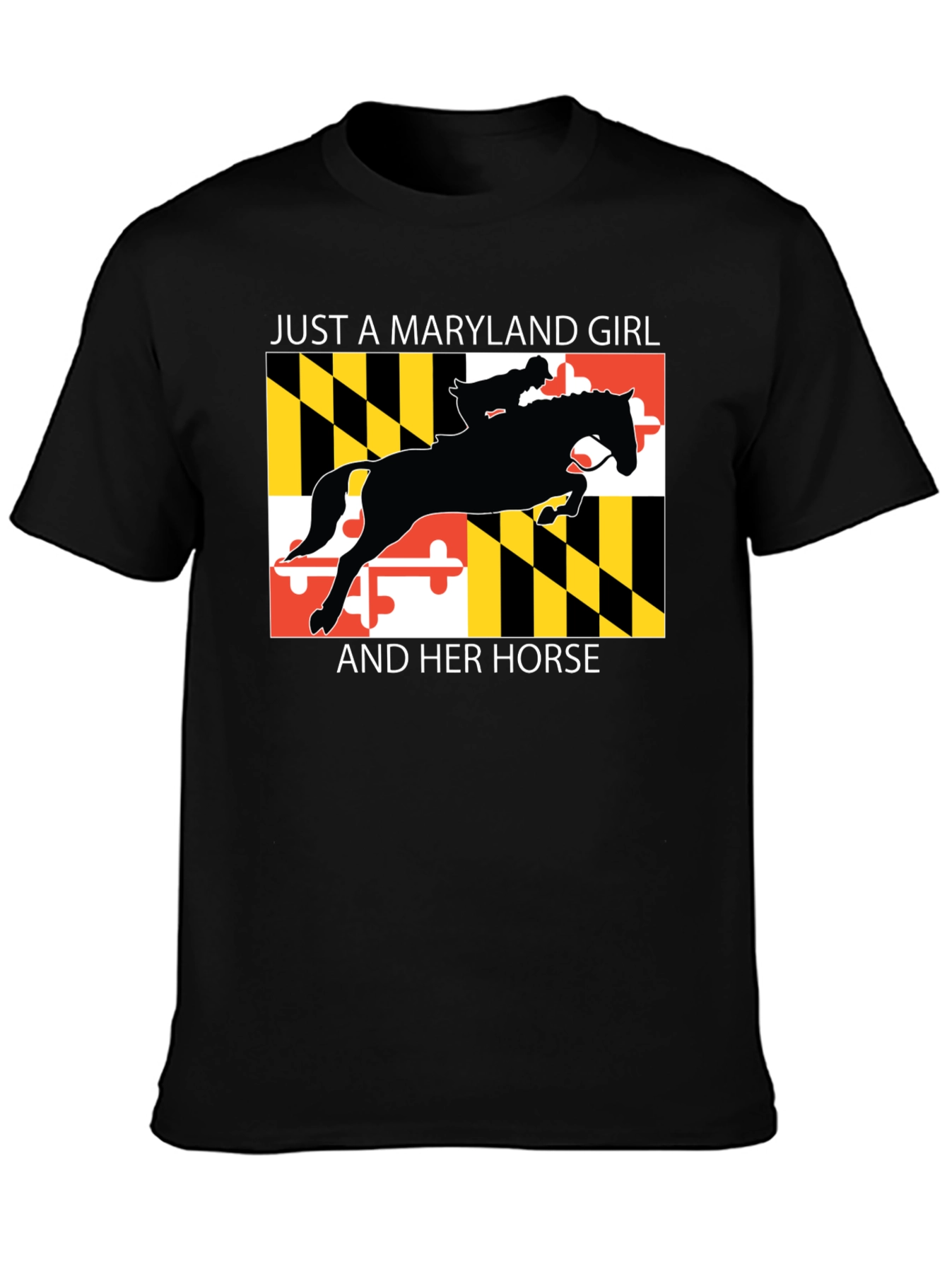Maryland Girl and Horse Graphic T-Shirt