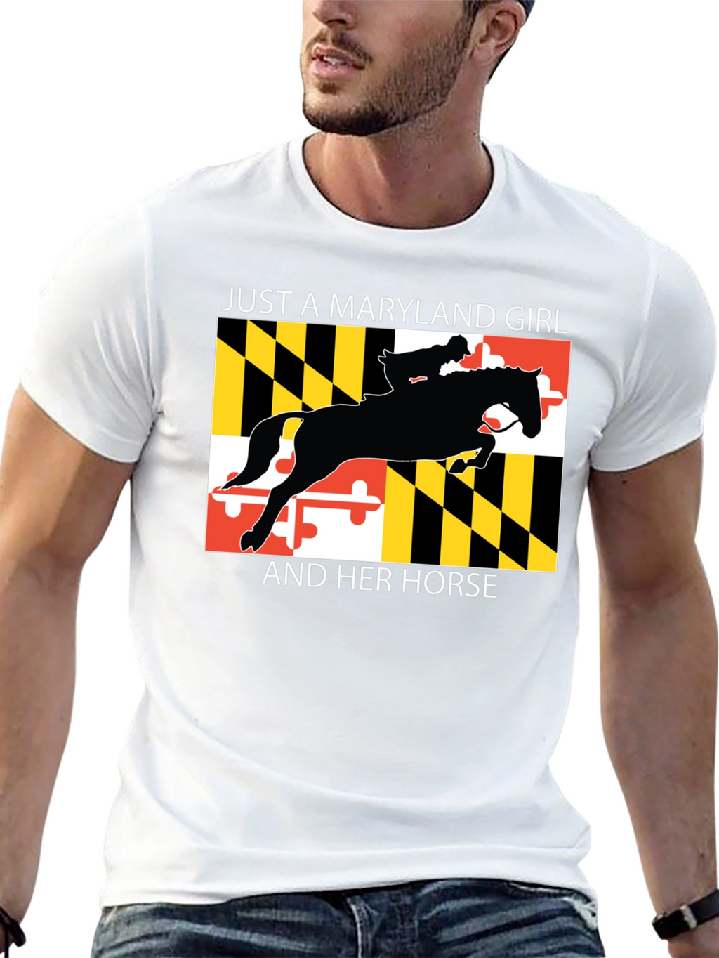 Maryland Girl and Horse Graphic T-Shirt