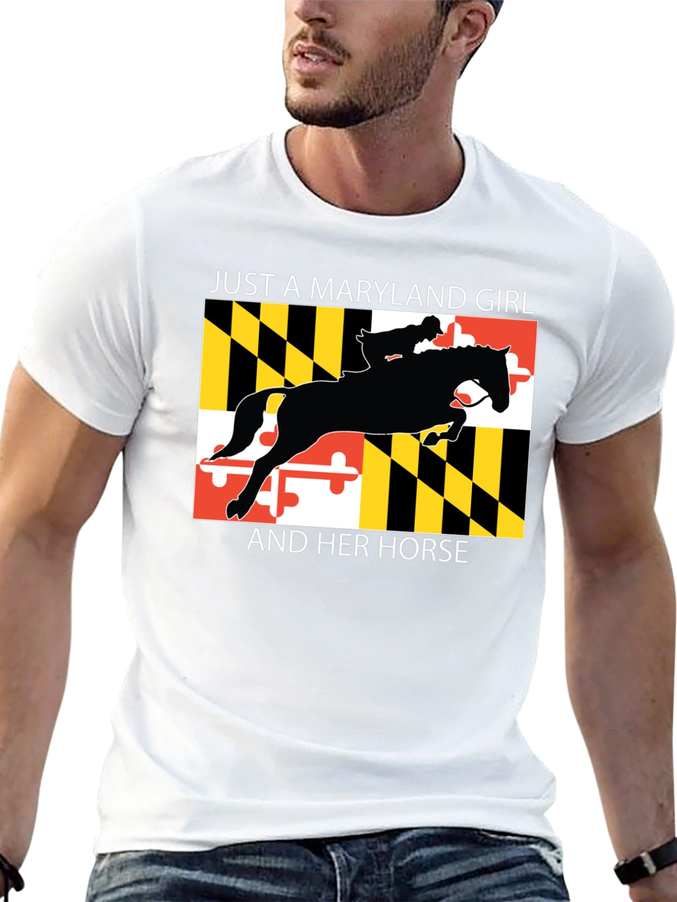 Maryland Girl and Horse Graphic T-Shirt