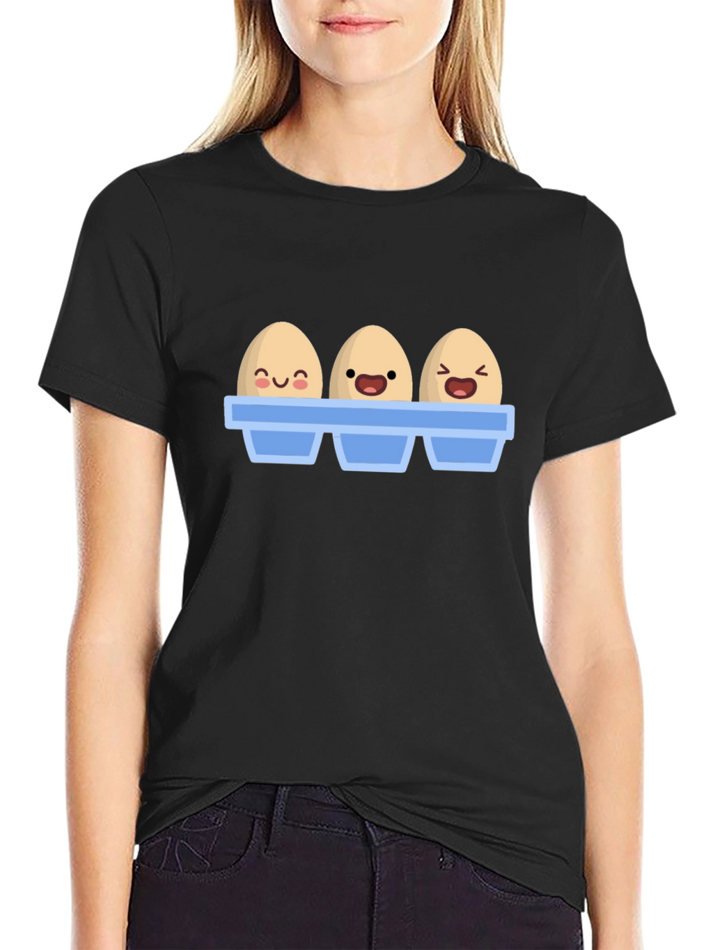 Funny Cartoon Eggs T-Shirt Novelty Graphic Tee