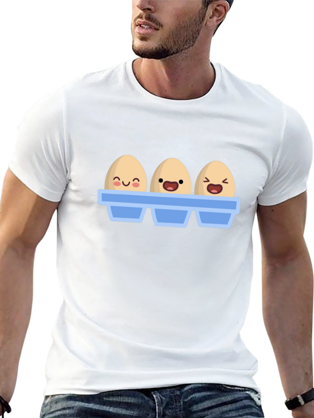 Funny Cartoon Eggs T-Shirt Novelty Graphic Tee