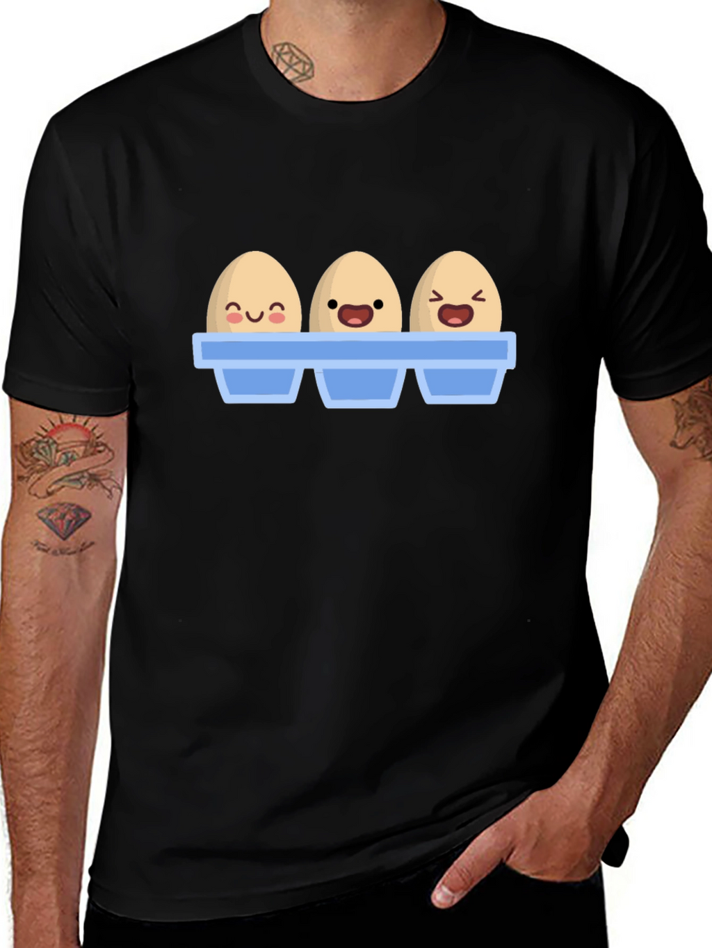 Funny Cartoon Eggs T-Shirt Novelty Graphic Tee