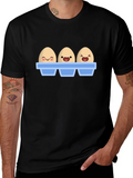 Funny Cartoon Eggs T-Shirt Novelty Graphic Tee