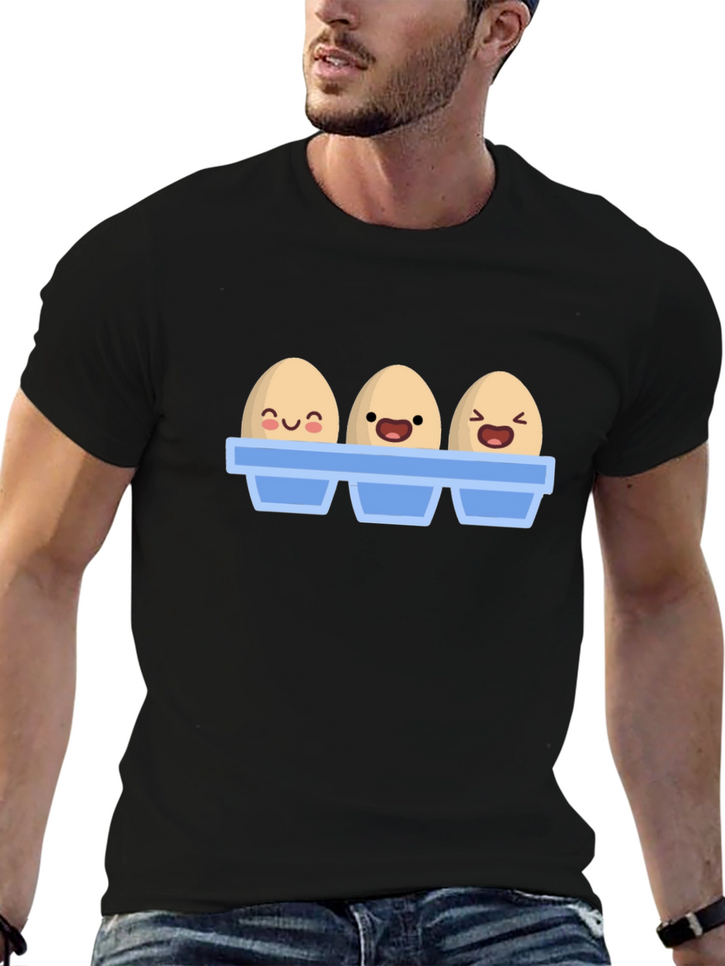 Funny Cartoon Eggs T-Shirt Novelty Graphic Tee
